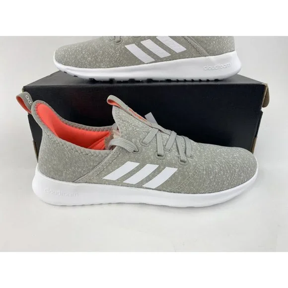 Adidas Cloudfoam Pure Metal Gray Women's Size 9.5 Sneakers Shoes Orange - Picture 4 of 12